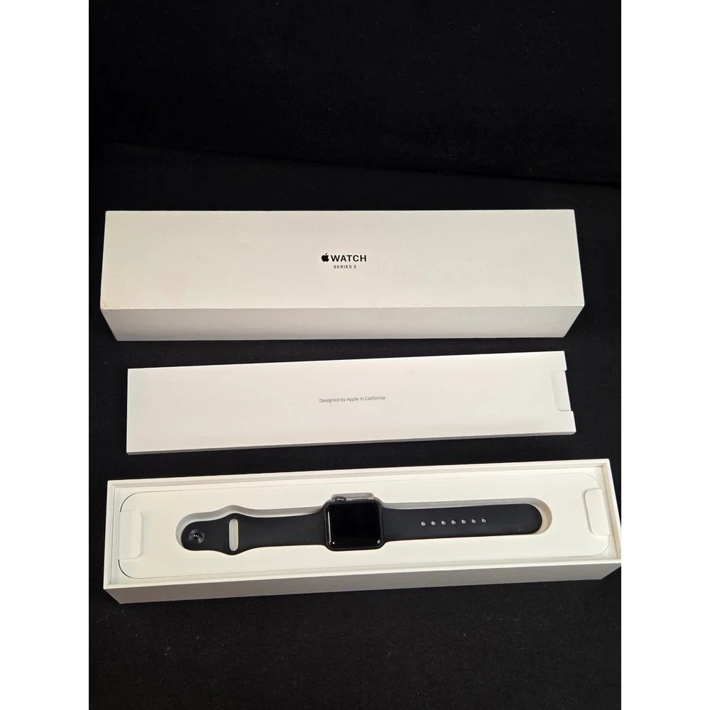 Apple Watch Series 3 38mm Space Gray Aluminum Black Sport Band GPS Cellular NEW